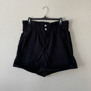 Black paperbag shorts